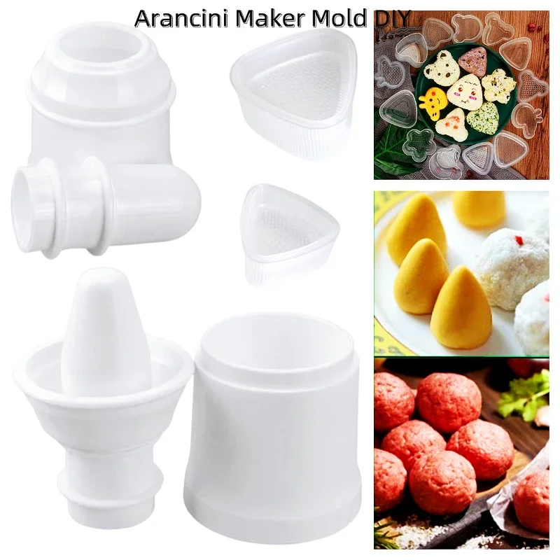 

DIY Rice Ball Press Maker Reusable Sushi Tool Kitchen Meat Balls Mold Cartoon Modeling Onigiri Bento Moulds Triangle Rice Balls