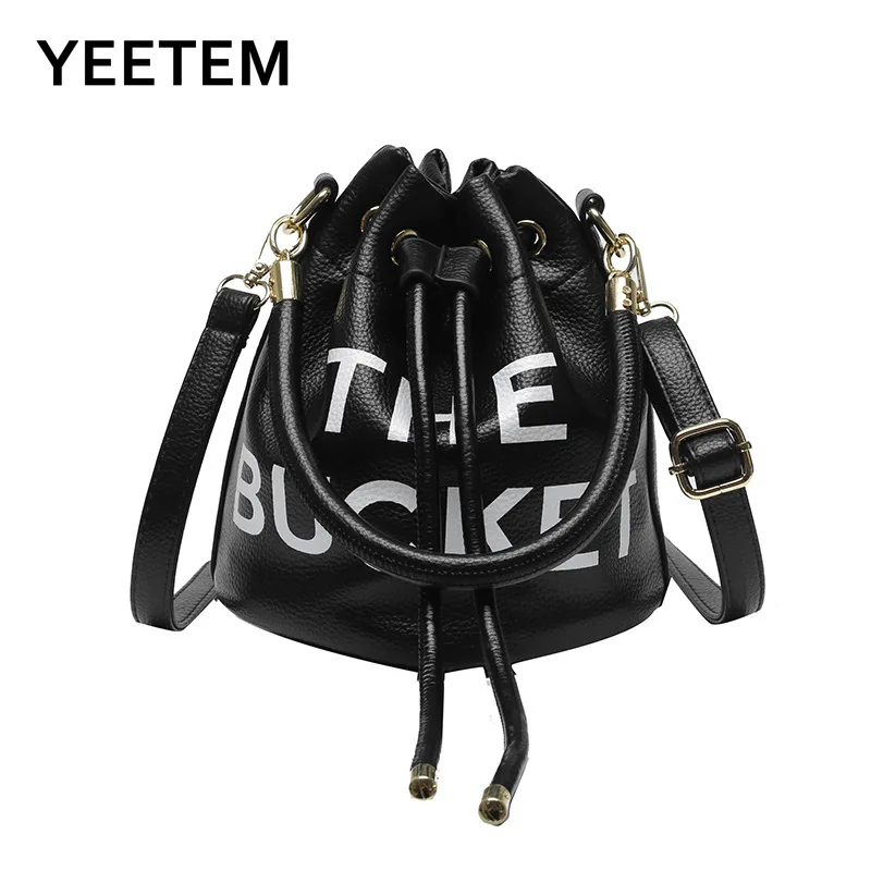 

Popular Single PU Bucket Bag Spring 2024 Korean Fashion Simple Handbag Ins Slung A Bucket Bag Ladies Handbags