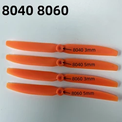 5 pz/lotto Gemfan 8040 8060 8 pollici ABS Hard Driven Orange elica foro centrale 3mm 5mm per elica ad ala fissa per aereo RC