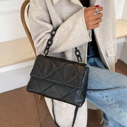 Modna pikowana torba Crossbody w kratkę w stylu Argyle, dopasowana kolorowa torebka z łańcuszkiem, idealna torba na ramię do codziennego użytku