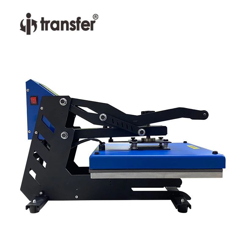 ITRANSFER Clamshell Tshirt Manual Printing Machine Heat Press 38x38cm Machine With Slide Out Drawer Teflon Coated Heating Pad