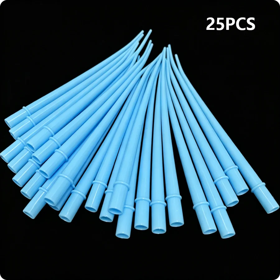 25PCS Pontas de Aspirador Dental Descartáveis |   Pontas de Sucção Multicoloridas de Alto Volume, Tubos Aspiradores Cirúrgicos Estéreis Descartáveis