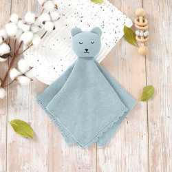 Baby Appeased Towels Cotton Knitted Infant Newborn Calm Blanket Kid Sleep Toy Bed 37*37CM Girls Boys Comfort Washcloth Cute Bear