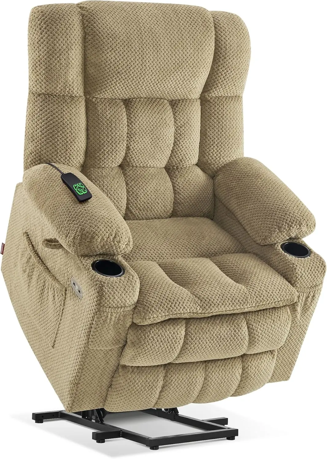 Dual Motor Power Lift Recliner Chair with Massage and Heat for Elderly People, Infinite Position, USB Ports, Cup Holders