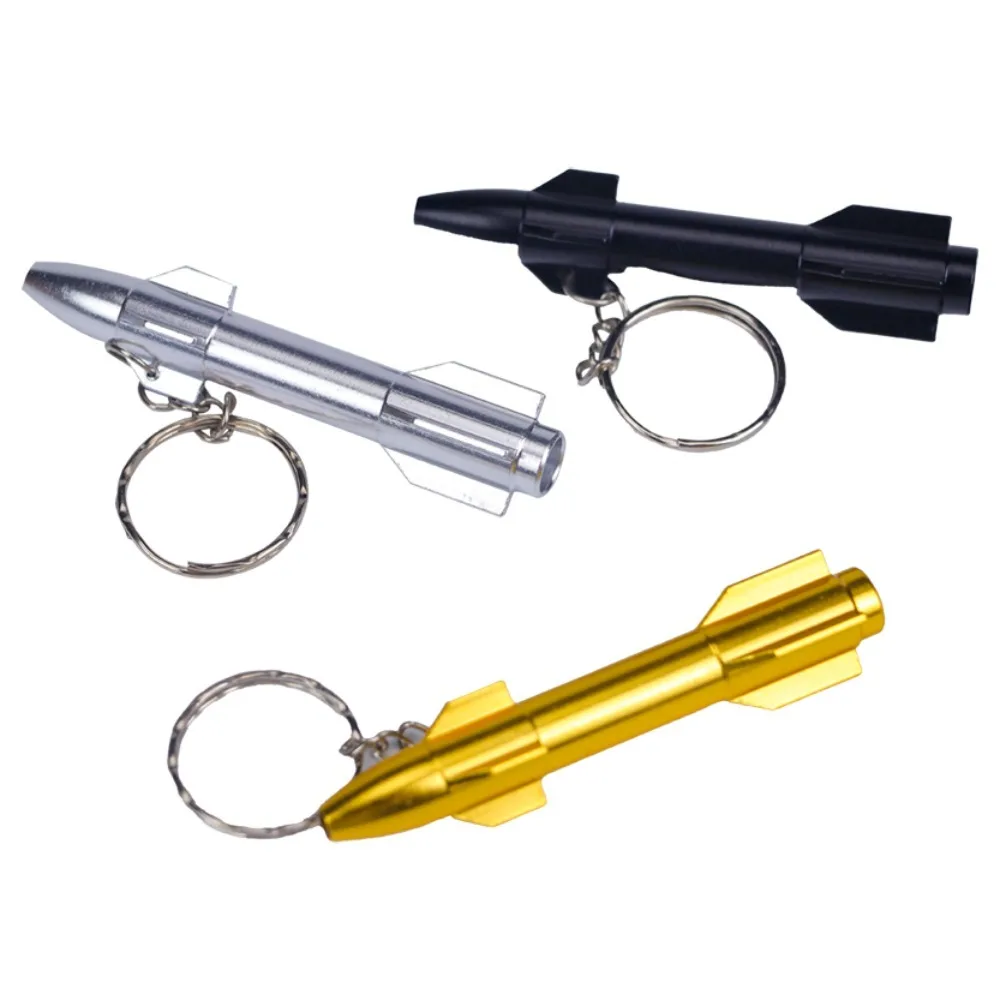 

Portable Compact Rocket Shaped Metal Pendant with Chain Cigarette Accessory Holiday Gift
