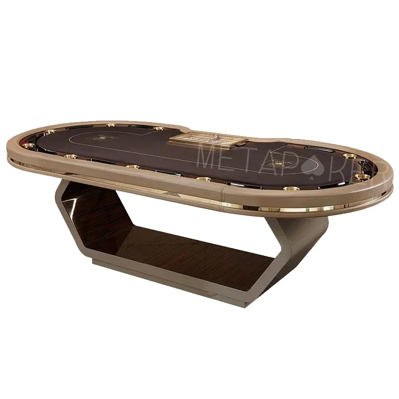 

Luxury High-End Texas Poker Table LED Lamp Table Armrest Chip German Poker Table