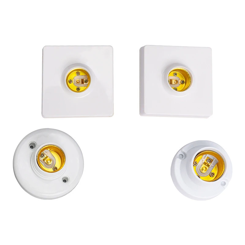 10PCS/lot E27 Lamp Base 259V 6A Screw Light Holder LED Energy Saving Lamps Incandescent Bulb Light Fixture Base Accessories