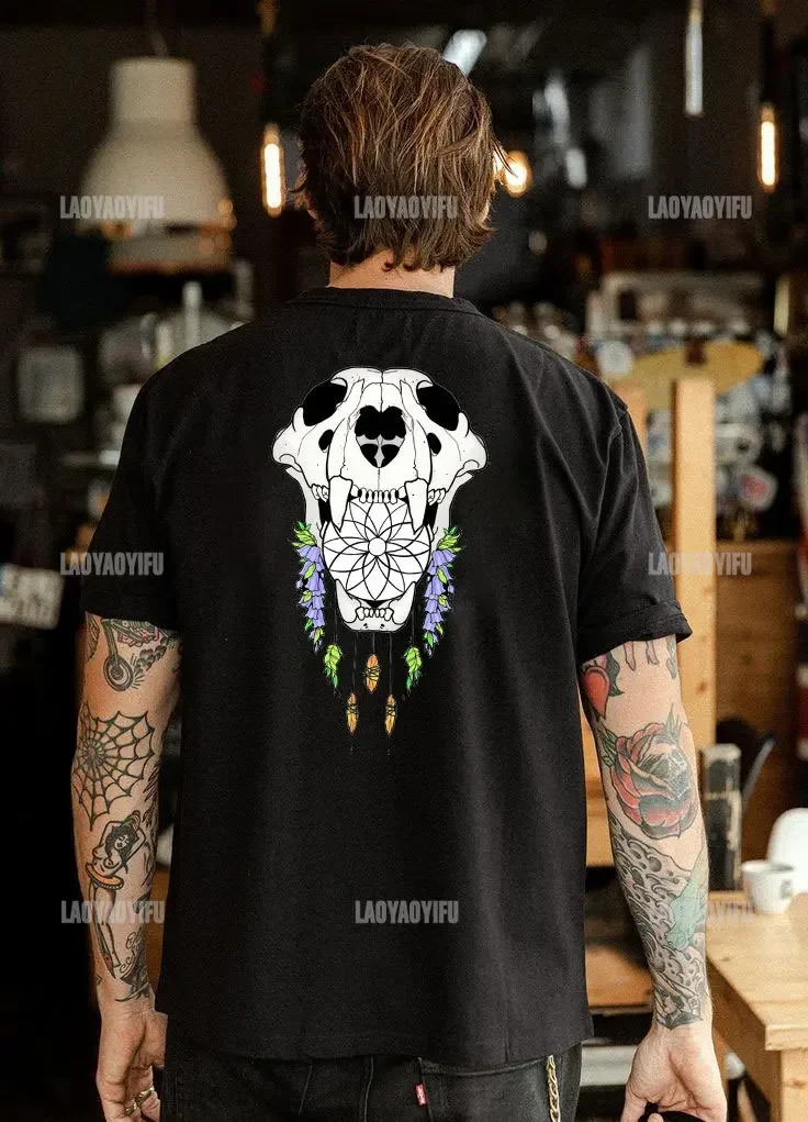 2026 Summer Unisex Weird Trippy Skull Graphic Tee,Cotton Streetwear, Casual Short Sleeve Psychedelic Style Top for Men and Women