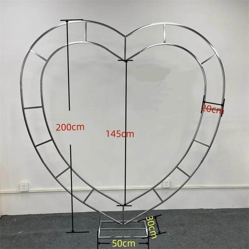 Imagem -05 - Coração em Forma de Casamento Arcos Adereços Criativo Anel Duplo Amor Stand Decoração de Fundo da Arte do Ferro Arranjo de Palco Novo 1pc