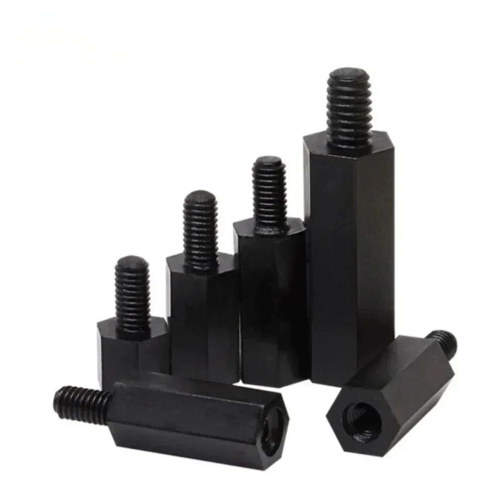 M2 M2 M2, 5 M3 M4 hitam nilon Hex Male Standoff Spacer terpasang pilar benang PCB plastik putih Motherboard segi enam baut jarak sekrup