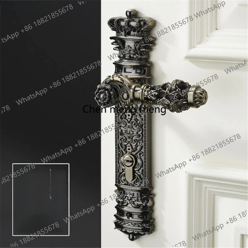 

Luxury European Villa Door Lock Zinc Alloy Indoor Conference Room Bedroom Mute Security Gold Handle Lock Solid Wooden Door Locks