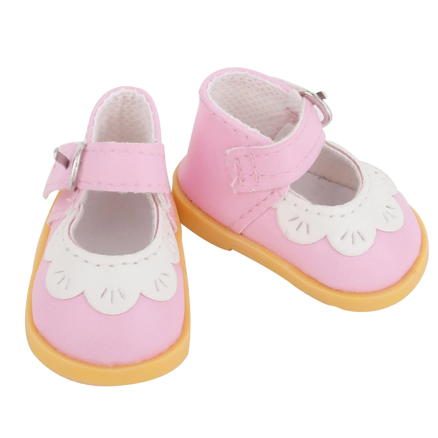 5CM Bow Knot Heart Leather Doll Shoes For 14 Inches American&35CM Baby Girl Doll Cute Mini Shoes Boots For Nancy Doll Toy Gift