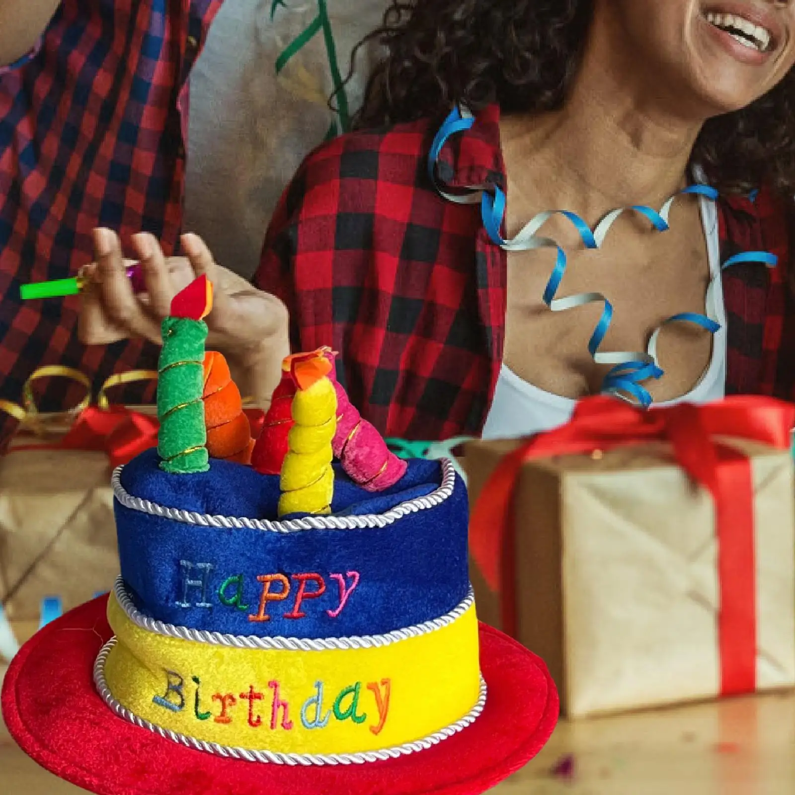 

Birthday Cake Hat Funny Decorations Costume Accessories for Theme Parties Unisex