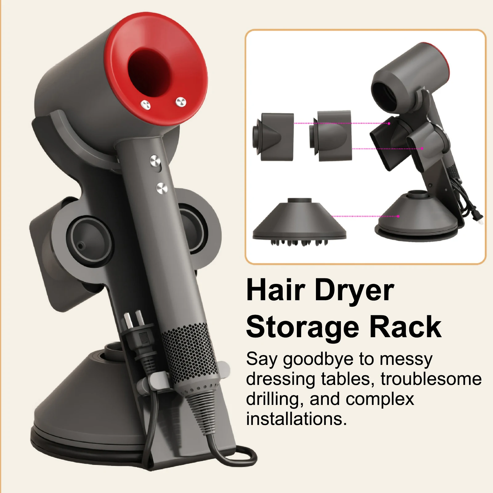 Suitable For Dyson Countertop Hair Dryer Storage Rack