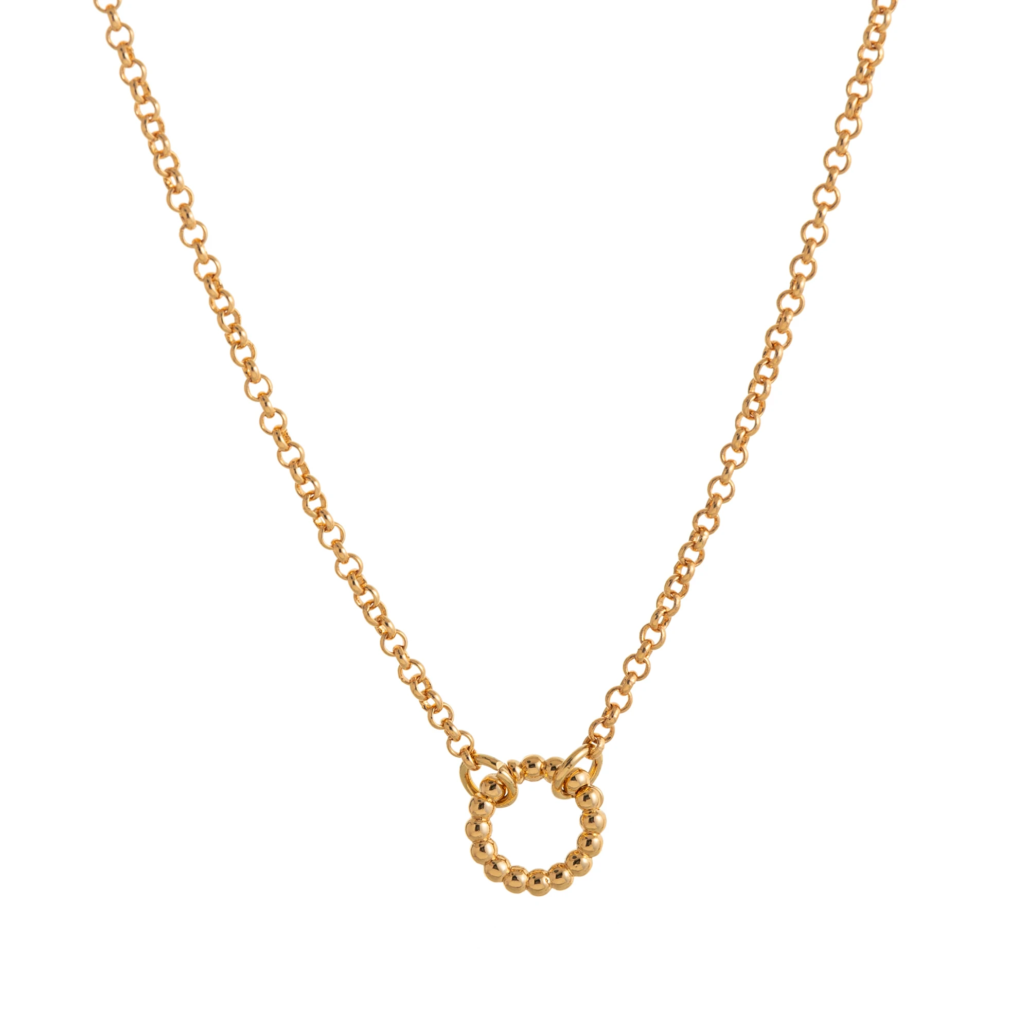18K Vergoldete Kupfer-Halskette mit Exquisitem Rundem Anhänger und Kristallverzierung, Elegantes Schmuckgeschenk – Detail 6