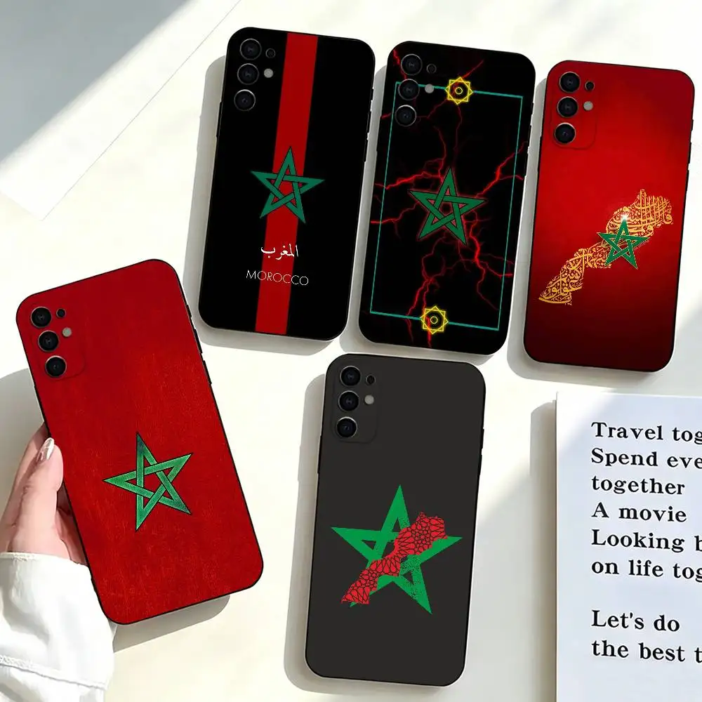 Morocco F-Flags  Phone Case For Samsung S25,S24,S21,S22,S23,S30,Ultra,S20,Plus,Fe,Soft Silicone Black Cover