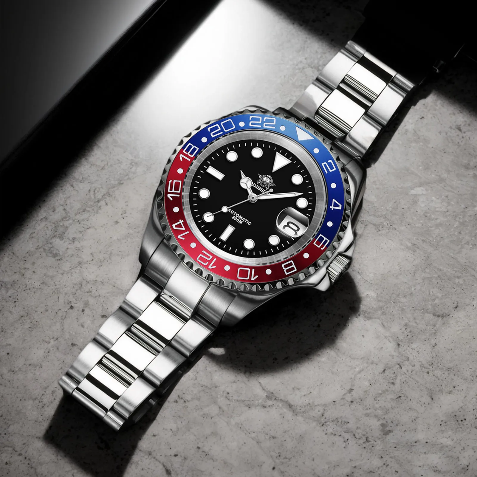 ADDIESDIVE Zegarek Automatyczny Mechaniczny z Szafirowym Szkłem Japan 8215 Stal Nierdzewna AD2503 Reloj Hombre Wodoodporny NOWY Zegarek Nurkowy