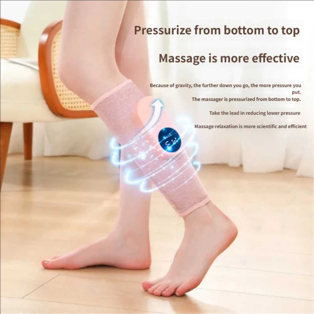 Electric Calf Massager with Heating Kneading Air Pressure Leg Massager Blood Circulation Leg Air Compression Massager Wireless