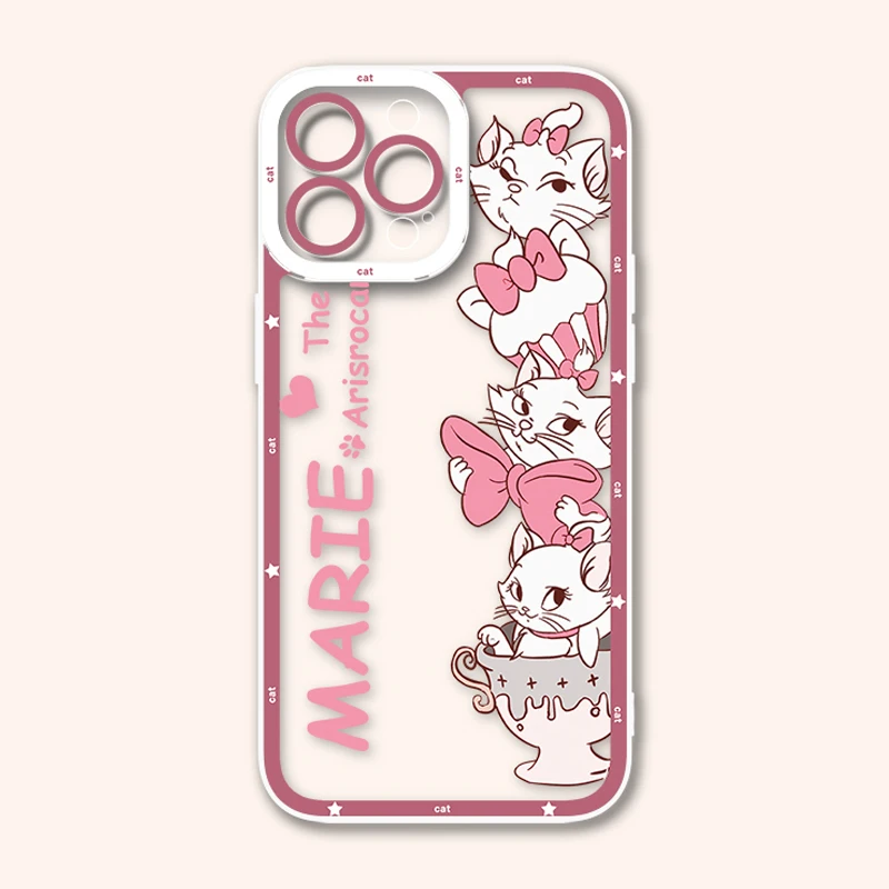 ديزني كارتون جميل ماري القط قضية الهاتف آيفون 17 الهواء 15 14 13 12 11 برو ماكس 16 15 14 زائد للصدمات لينة غطاء سيليكون