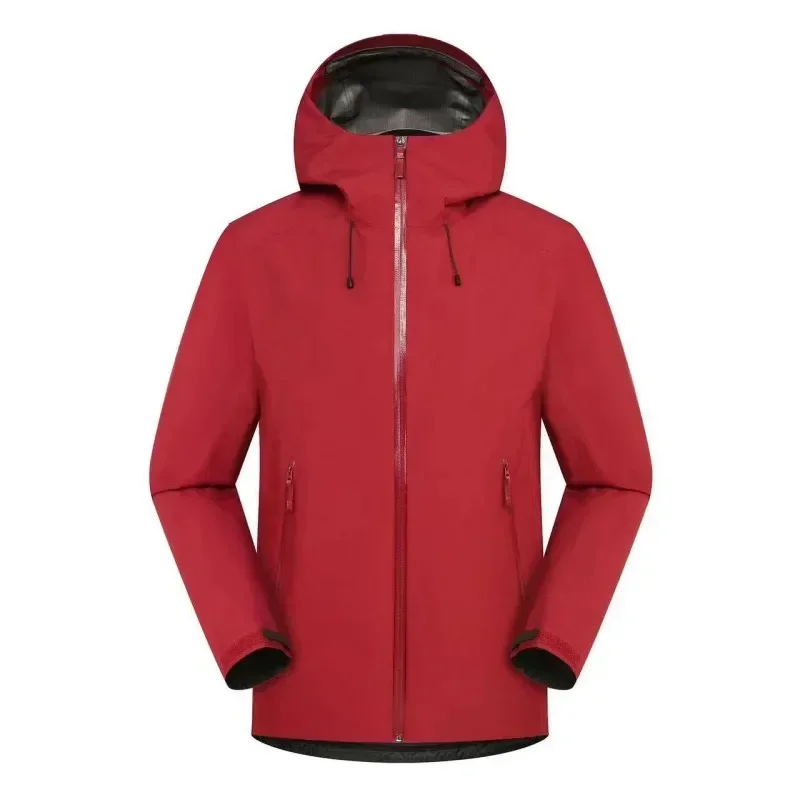Men Mountain Climbing Windproof Waterproof Three Layer Unisex Coat Embroidery Logo Rain Jacket Sports Ski Camping Outdoor