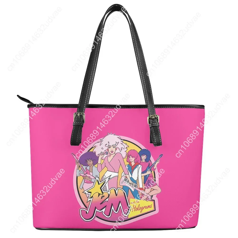 Tas Tangan Jem and The Holograms Tas Tote Pribadi Wanita Pria Tas Bahu Modis Dompet Bisnis Tas Belanja Perjalanan Hadiah