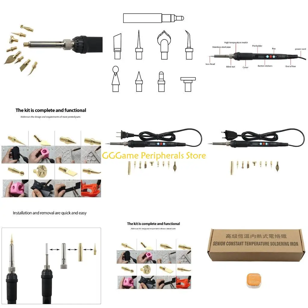 

U55B 3D Printing Parts Brass Hot Melt Inset with Iron Tip Hot Melt Trimming