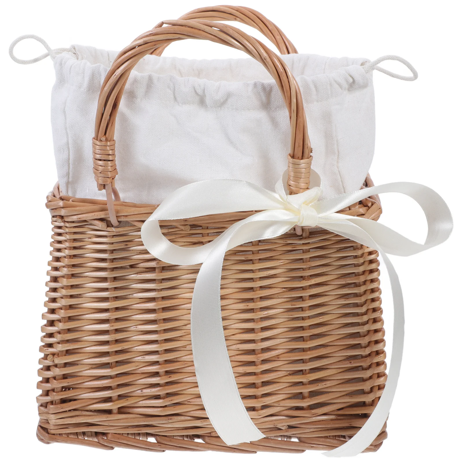 1 قطعة سلة مغزولة من الخيزران حاوية تخزين زهور صغيرة محمولة لتزيين حفلات الزفاف ديكور المنزل والعطلات الحاضر #1