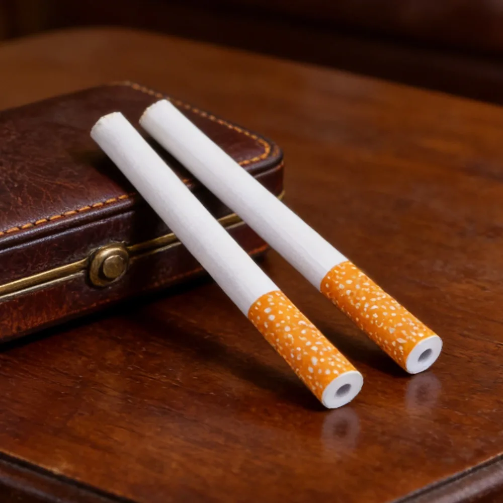 7.8mm Creative Design Mini Hollow Straw Metal Material Portable Smoking Accessories Reusable Filter Tip