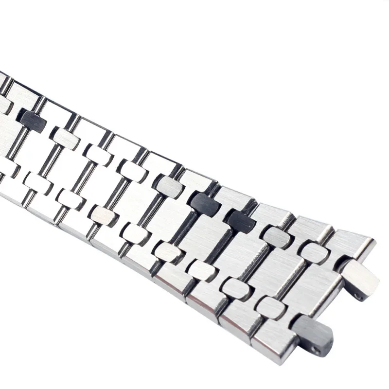 28mm 26mm Silver 316L Stainless Steel Bracelet For AP 15400 Audemars Piguet Royal Oak Strap Men Watch Band