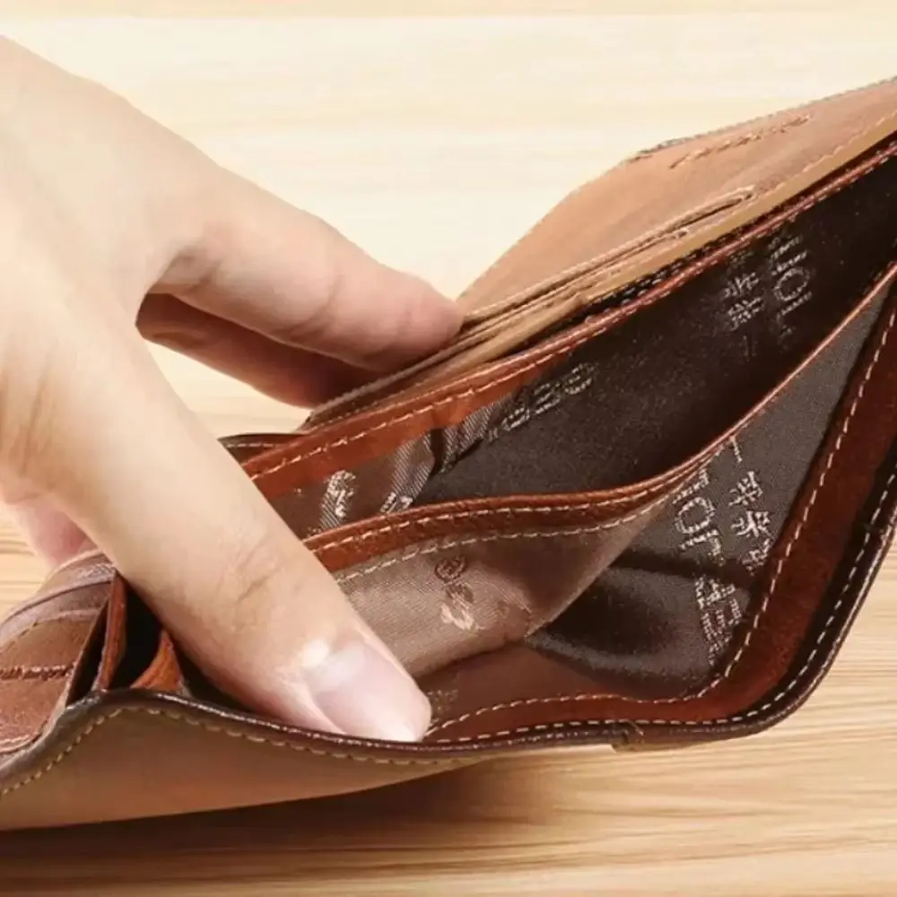 1 Stück Langlebige PU-Leder Herren-Geldbörse mit RFID-Schutz, Vintage Dreifach-Geldbörse, Multifunktionale Kurze ID-Kreditkartenhalter – Detail 3
