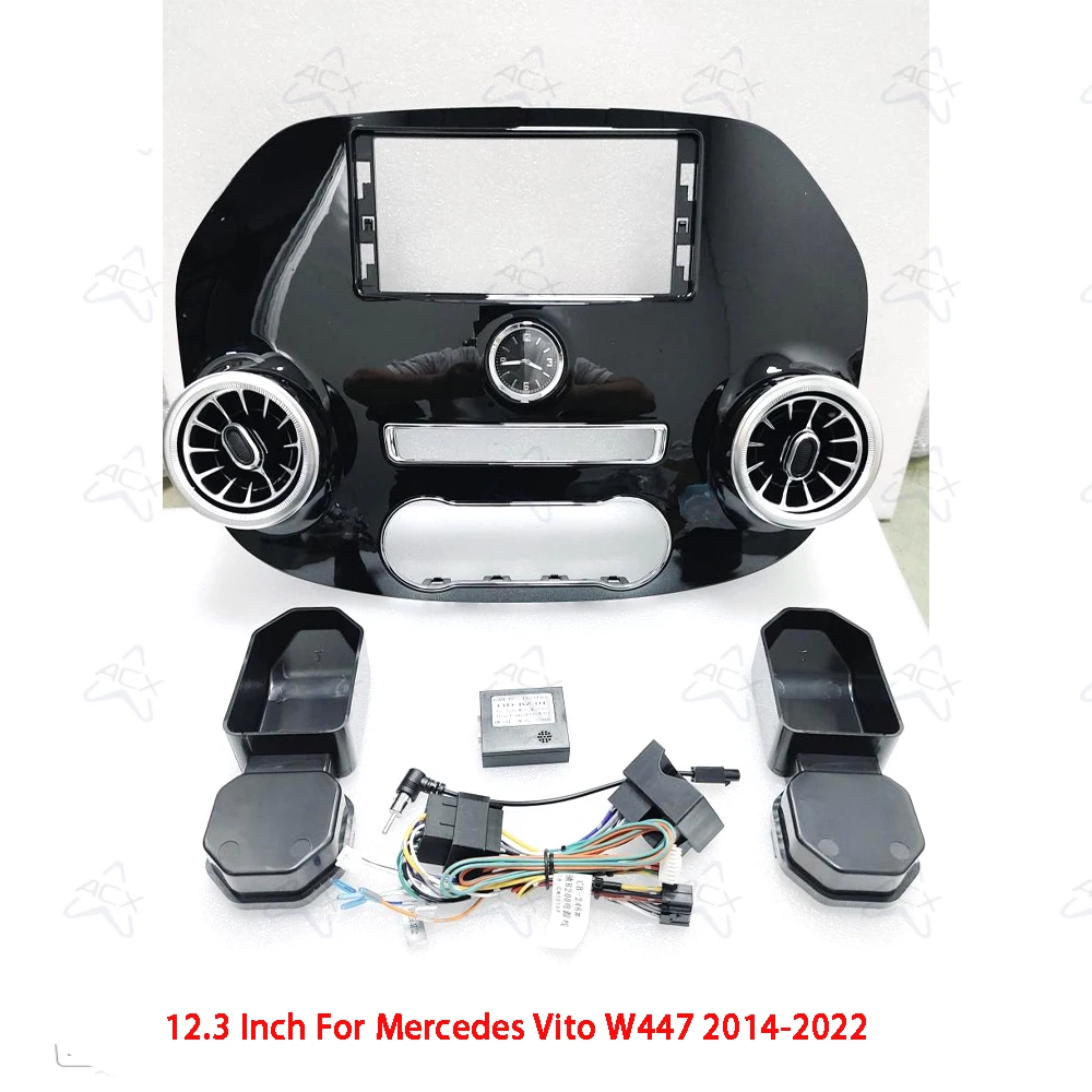 12.3 Inch Car Radio Fascias For Mercedes Vito W447 2016-2018 Android Stereo Frame Panel With Cable CANBUS Decoding