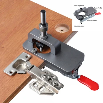 ヒンジボーリングジグキット、ホールオープナー、テンプレートパンチャー、ロケーター、キャビネット、家具、穴あけ、木工ツール、35mm