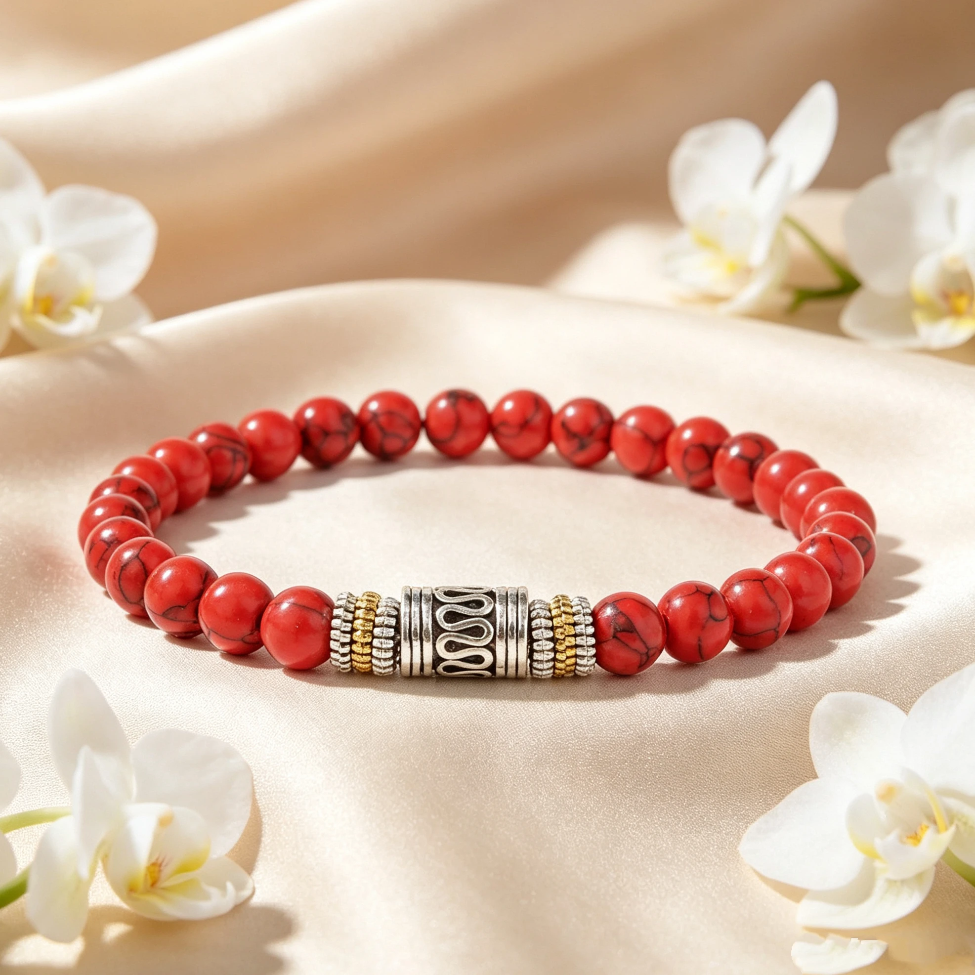 

4Colors 6mm Natural Stone Minimalist Bracelet Unisex Sanskrit Yoga Meditation Beaded Braclet Lucky Red Braslet