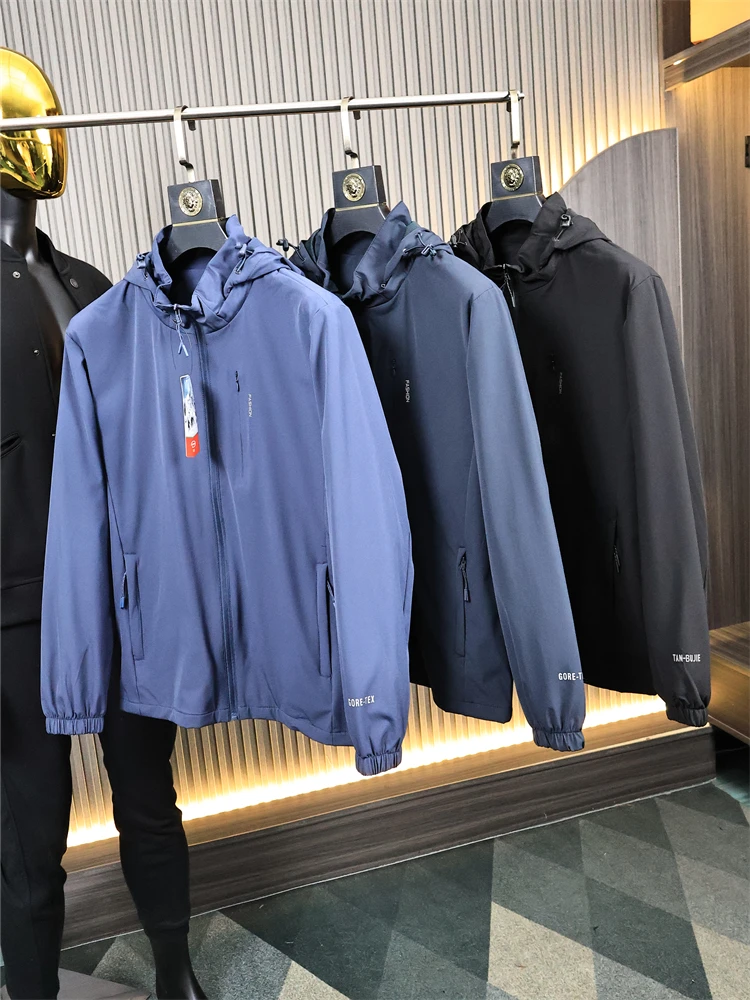 

Свободная мужская уличная куртка с лазерной резкой, ветрозащитная водонепроницаемая куртка с капюшоном Faion Ci Sle Long Sve, городская спортивная одежда на осень