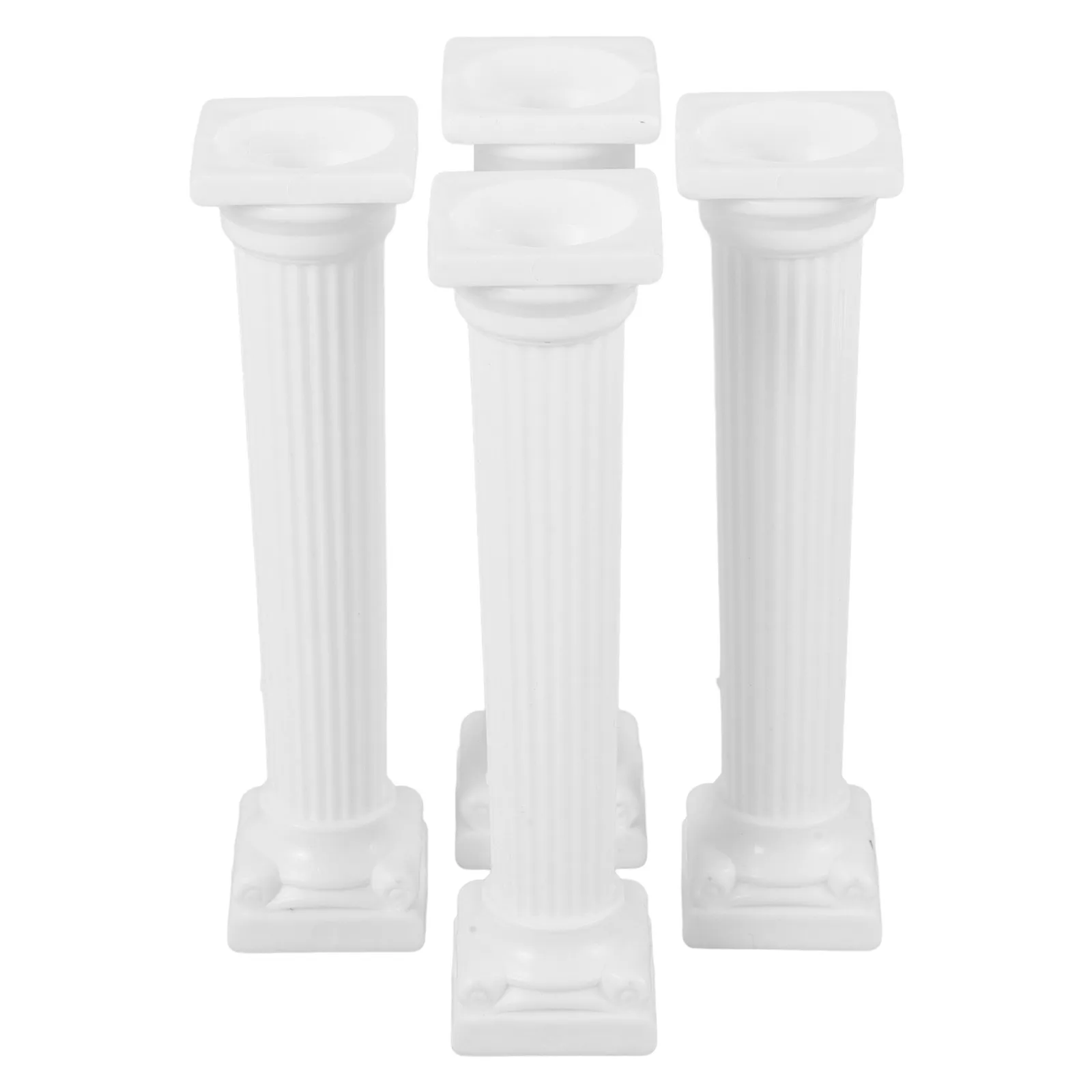 4Pcs Roman Column Cake Pillar Set PP Mini Pillars for Tiered Cakes Wedding Birthday Dessert Display Stand Photo Prop Sand Table