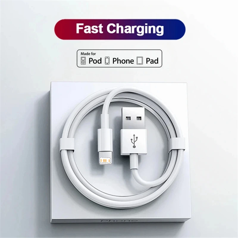 1m 2m 3m Fast Charging USB Cable for iPhone 11 12 13 Pro X XR XS Max 6S 7 8 14 Plus SE iPad Air 2 3 USB Data Cord Charger Cable