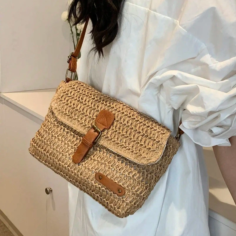 

Women's Shoulder Bag Fashion Straw, Vacation Casual Shoulder Crossbody Bag, Multifunctional Women's Bag