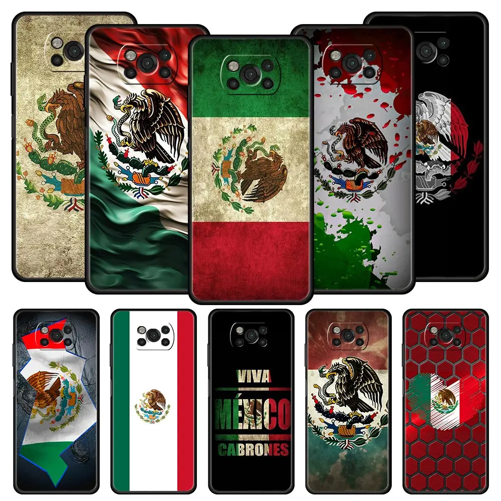 Etui na telefon z flagą Meksyku dla Xiaomi Poco X6 X5 Pro X4 X3 NFC F5 Pro F4 F3 GT M5 M4 Pro 5G M3 C51 C50 C55 Soft Cover
