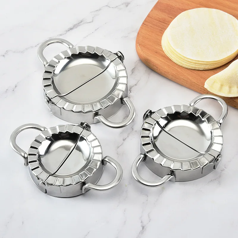 Stainless Steel Dumpling Maker Kitchen DIY Dumpling Mold and Dough Press Cutter Pie Ravioli Stuffing Press and Dumpling Peeler