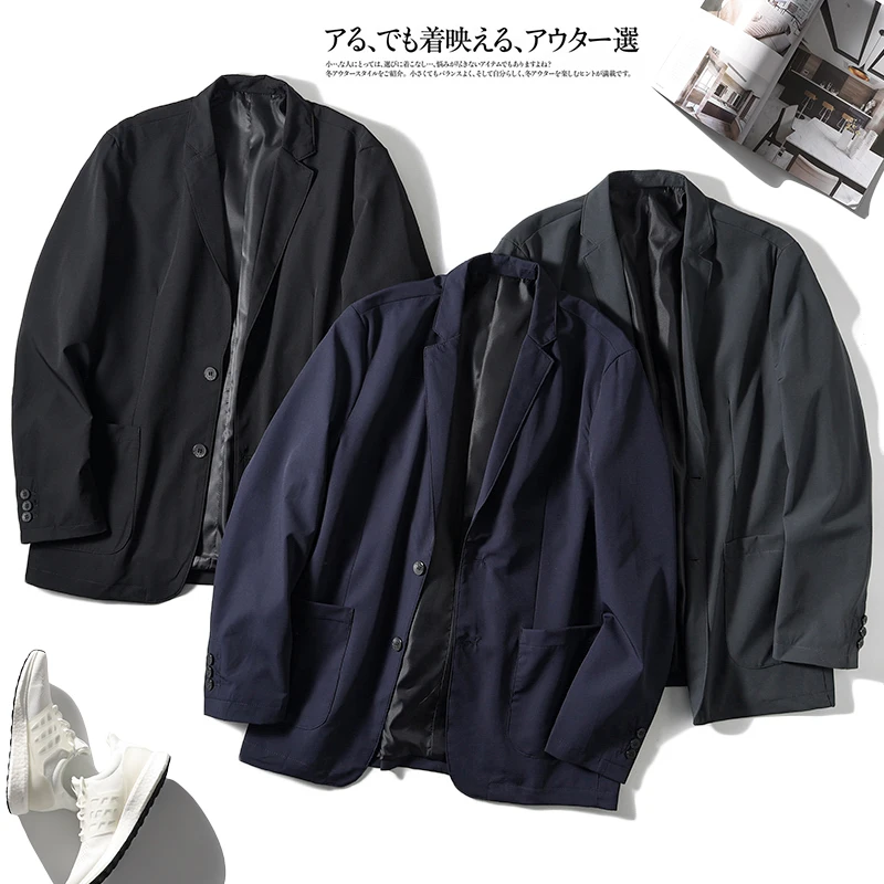 

Рекомендуется! Легкий мужской повседневный костюм-куртка из немнущейся ткани с четырехсторонним стрейчем, водонепроницаемый, для отдыха, весенняя новинка