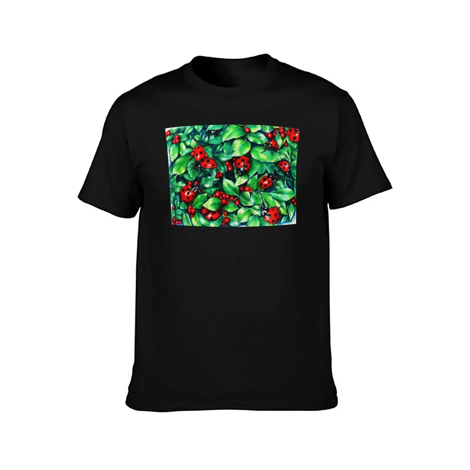 Ladybugs in the Hedge T-Shirt Breathable Gym Short Sleeve T-Shirt