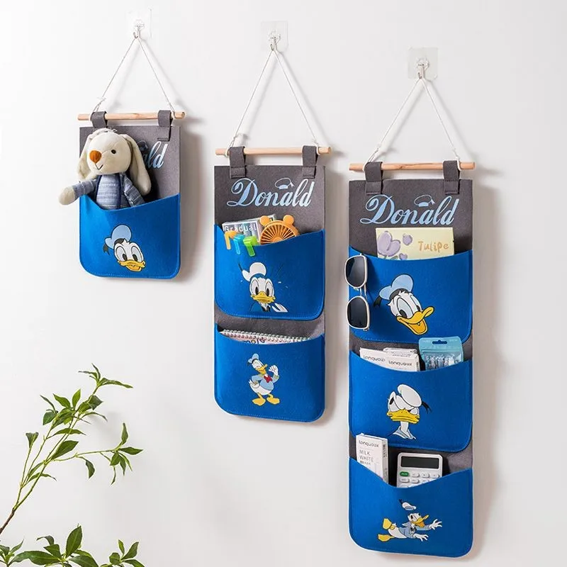 Pluszowa torba wisząca Cute Cartoon Mickey Minnie Dekoracja ścienna Torba do przechowywania zabawek Wisząca torba Wielokolorowa otwarta torba Wisząca torba ścienna
