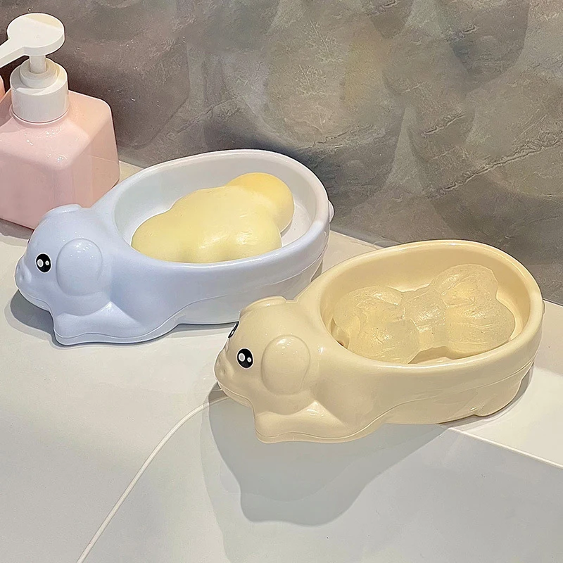 صندوق صابون على شكل حصان، طبق صابون على شكل خنزير كرتوني، حامل تخزين قابل للتصريف، طبق تخزين، ملحقات الحمام المنزلية