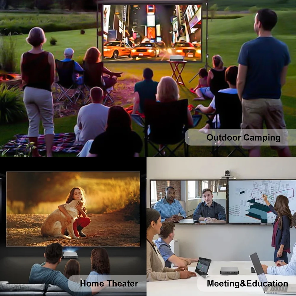 Android 13.0 Mini Video Projector with WiFi 4K Resolution Built-In Speakers DLP Lens for Streaming Movies TV Shows 2G RAM