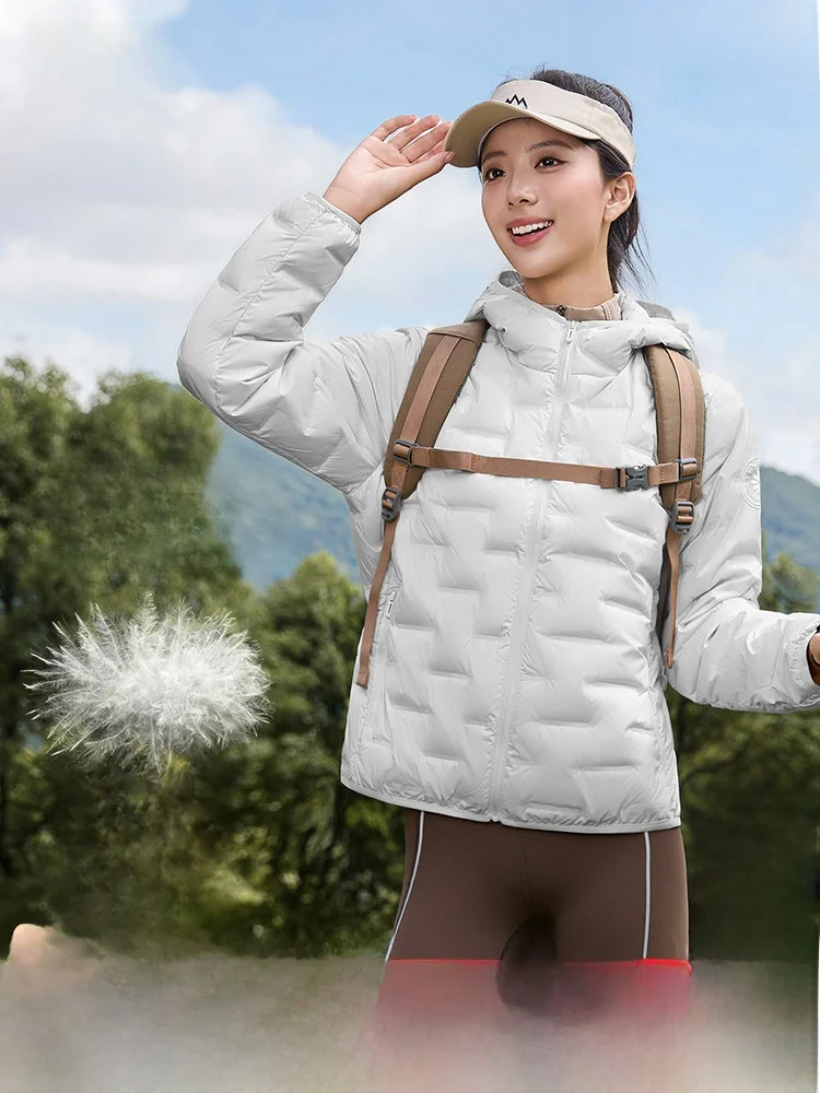 

Lightweight Spring New Snow Flng Puffer Jaet Women's Commute Warmth Outerwear Hooded Coat Sli Simple Straight Cut