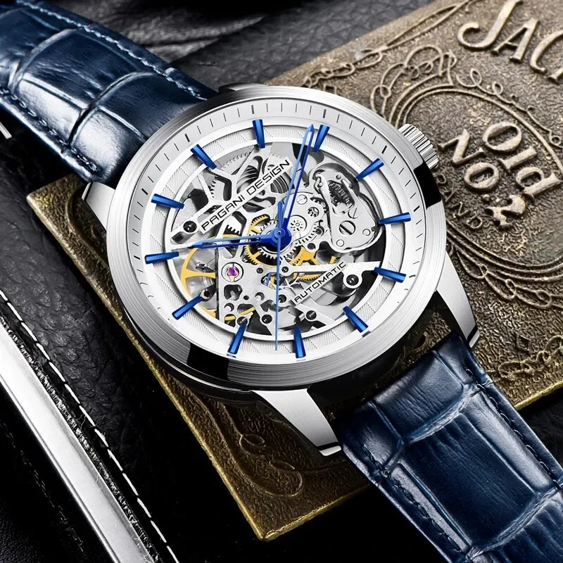 PAGANI DESIGN 2024 New Mens Watches Top Brand Luxury Skeleton Watch Men Automatic Mechanical Waterproof WristWatches Clock GIft