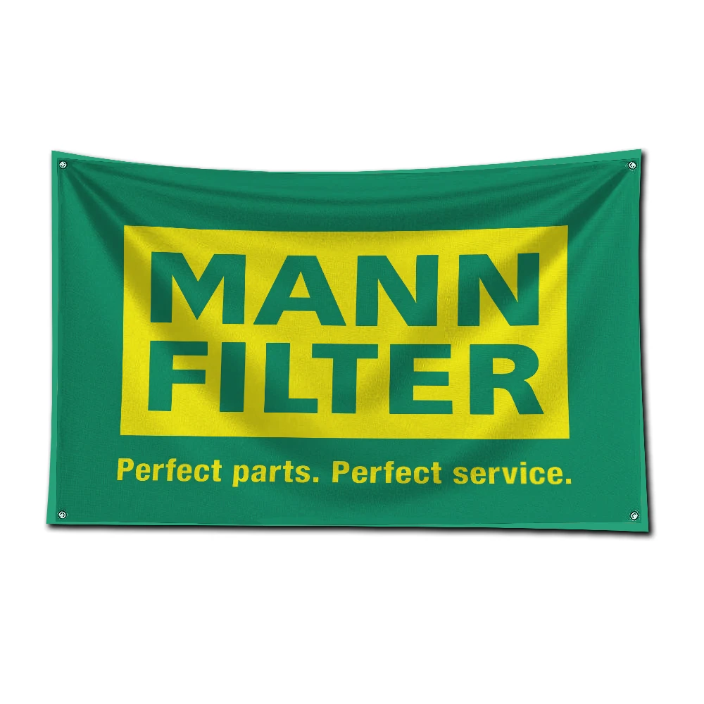 3x5 Ft M-Mann Filters Car Flag Polyester Digital Printing Banner for Garage Wall Art Out Door Decoration With Brass Grommets