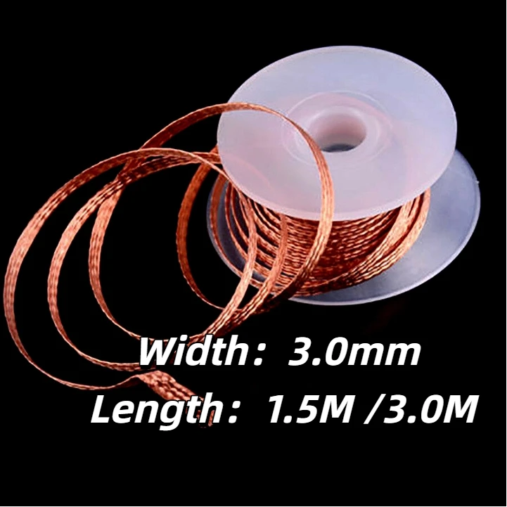 1PC 3.0mm 1.5M 3.0M Desoldering Braid Solder Remover Wick Wire Repair Tool New