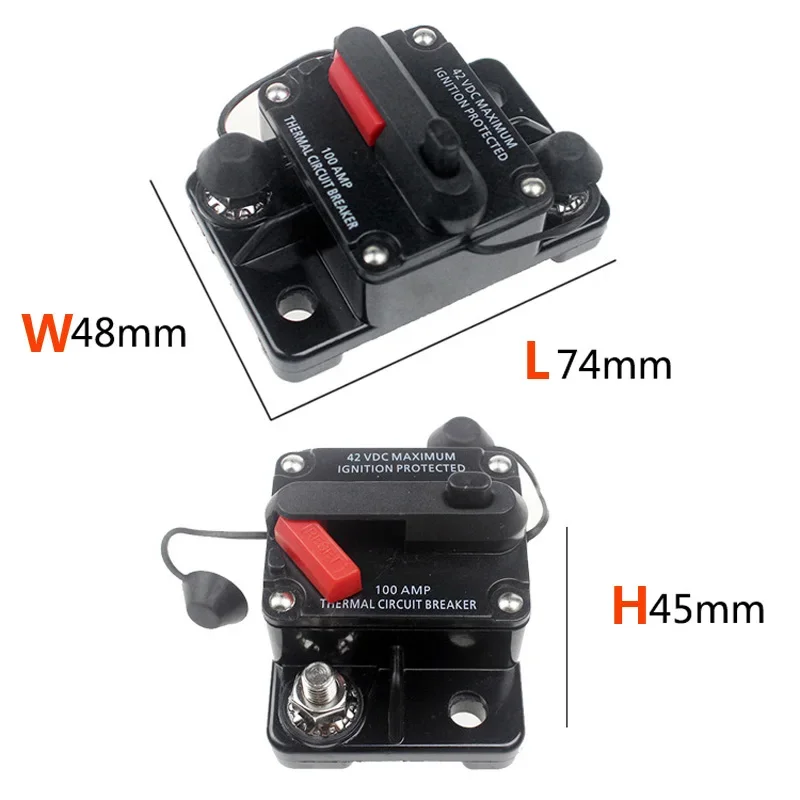 48-12VDC Stroomonderbreker 200A 250A 300A 50A 60A 80A 100A 150A Auto Vrachtwagen Audio Resetbare Zekering Stroomonderbreker met Power Protect