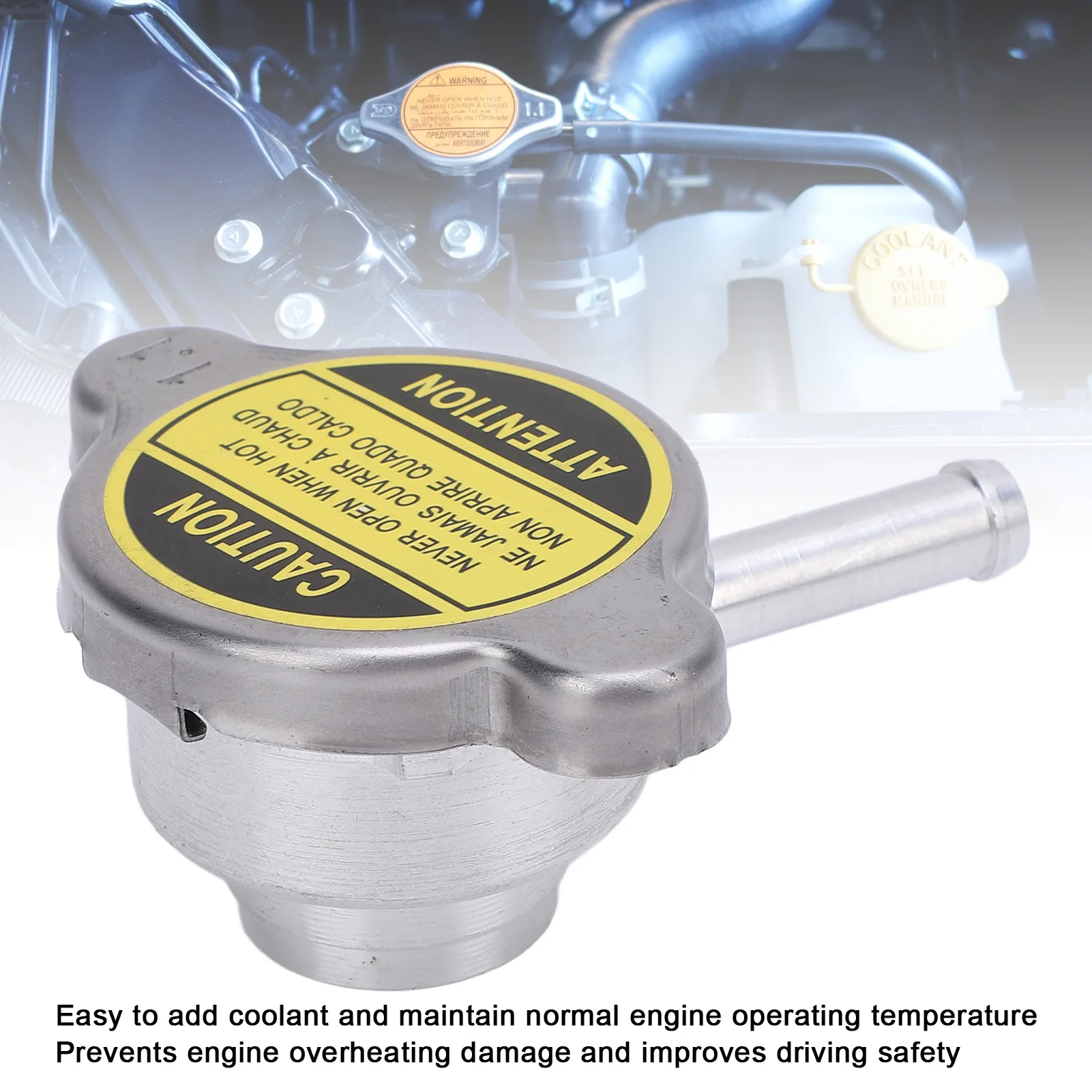 Weld On Radiator Filler Neck With 1.1Bar Radiator Cap Aluminum Alloy 30mm High Performance Cooling System for Most Cars